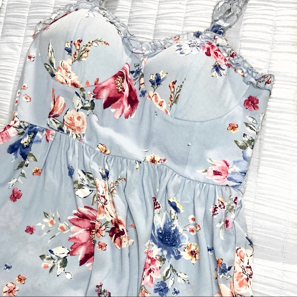 Baby Blue Floral Dress